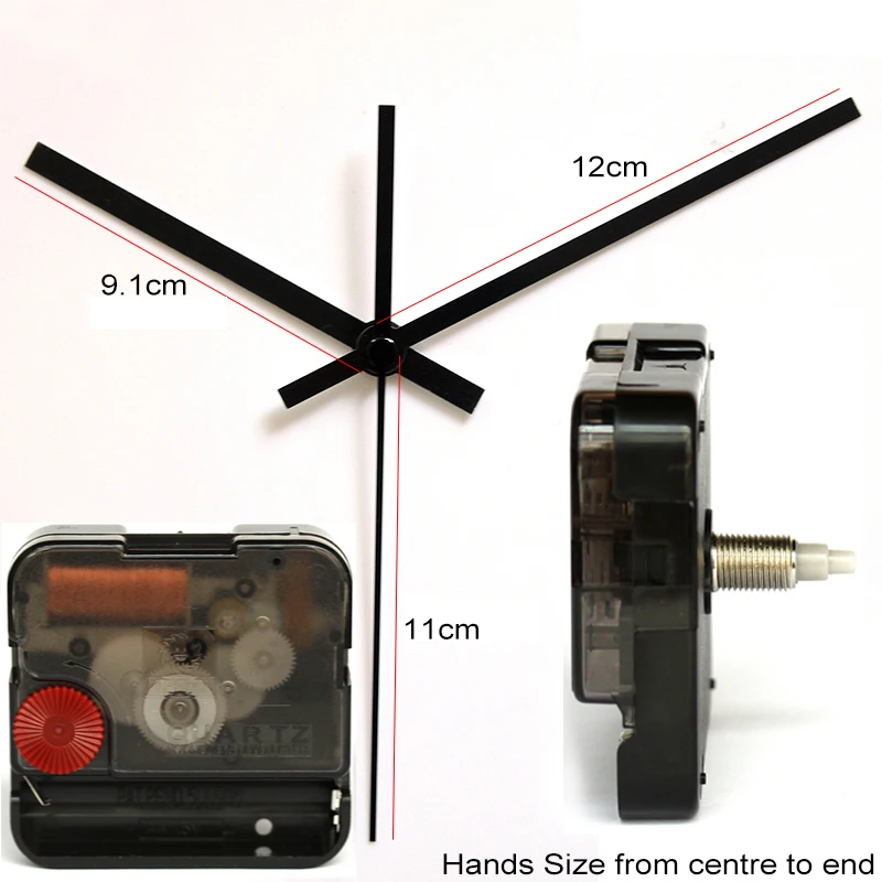 

12888 11mm screw length Clock Accessory Quartz Movement Plastic Step Movement With 1# Black Clock Hands DIY Clock Kits