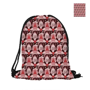 

Pit Bull Printing Drawstring Backpack For Beach School Shopping Women Men Pouch Backpack Fashion Polyester Shoulder Bag