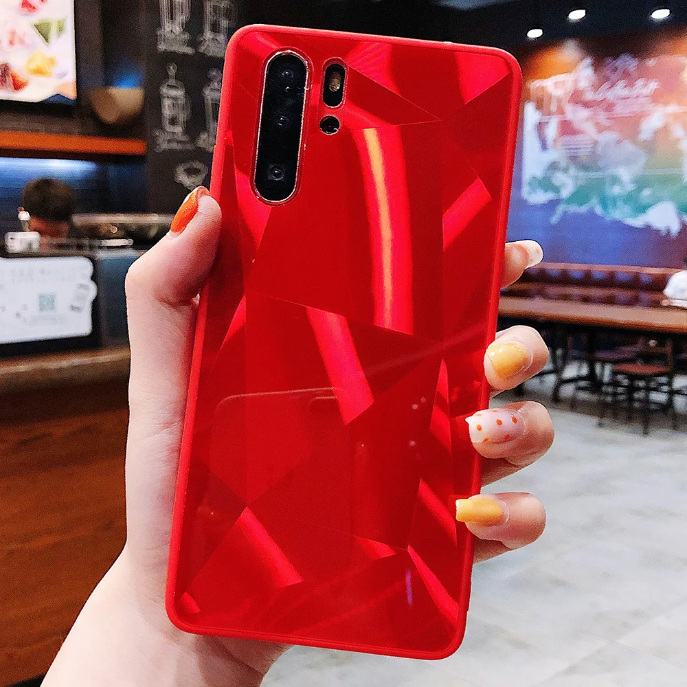 3D Алмазный чехол для huawei P30 Lite P30 Pro P20 Lite P Smart Honor 10 Lite Honor 8X Y6 чехол s голографическая Призма Лазерная крышка - Цвет: Red