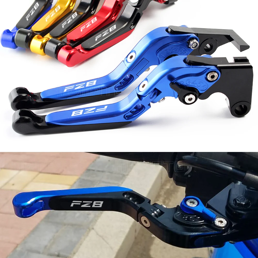 FZ 8 gold blue Adjustable CNC Aluminum Folding Extendable Motorcycle