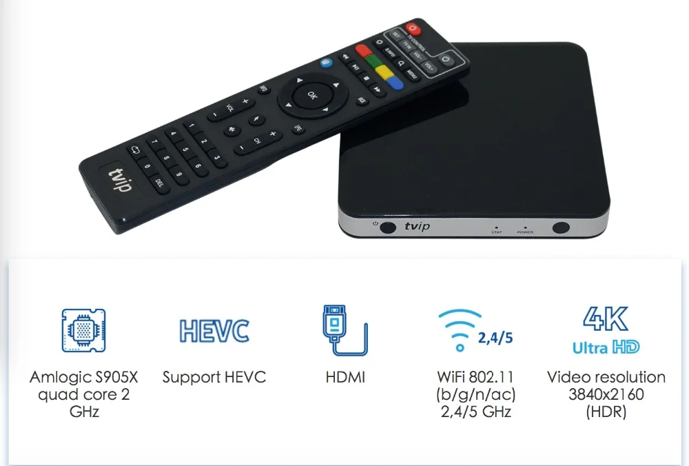 

Dual system TVIP V605 4K ULTRA HD with Dual wifi set top box