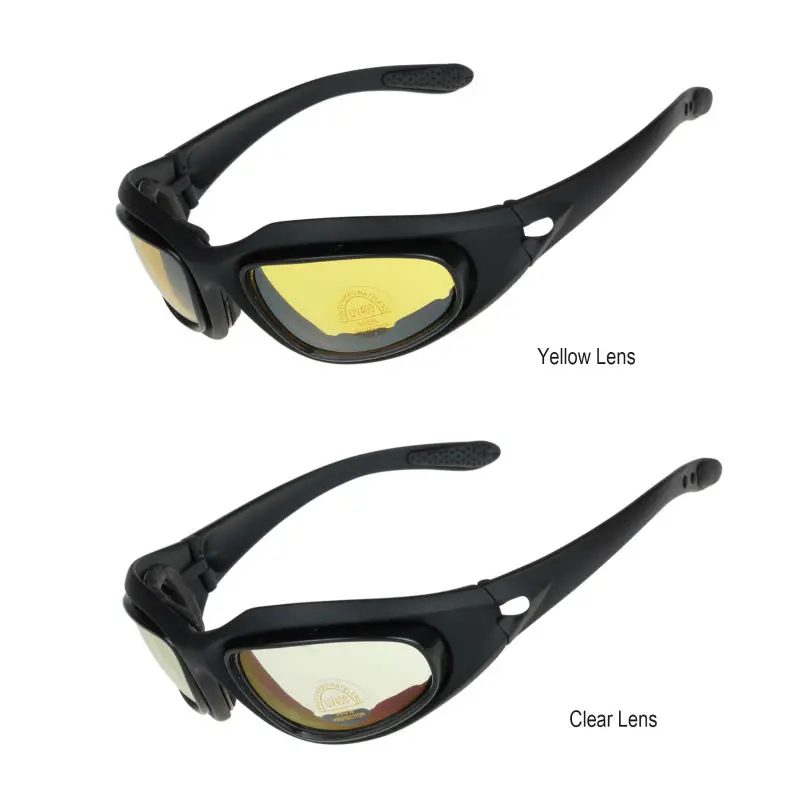 Billige COMAXSUN Armee Brille Radfahren Brille Military Sonnenbrille 4 Objektiv Männer Desert War Spiel Taktische Gläser Sporting C5 STS102