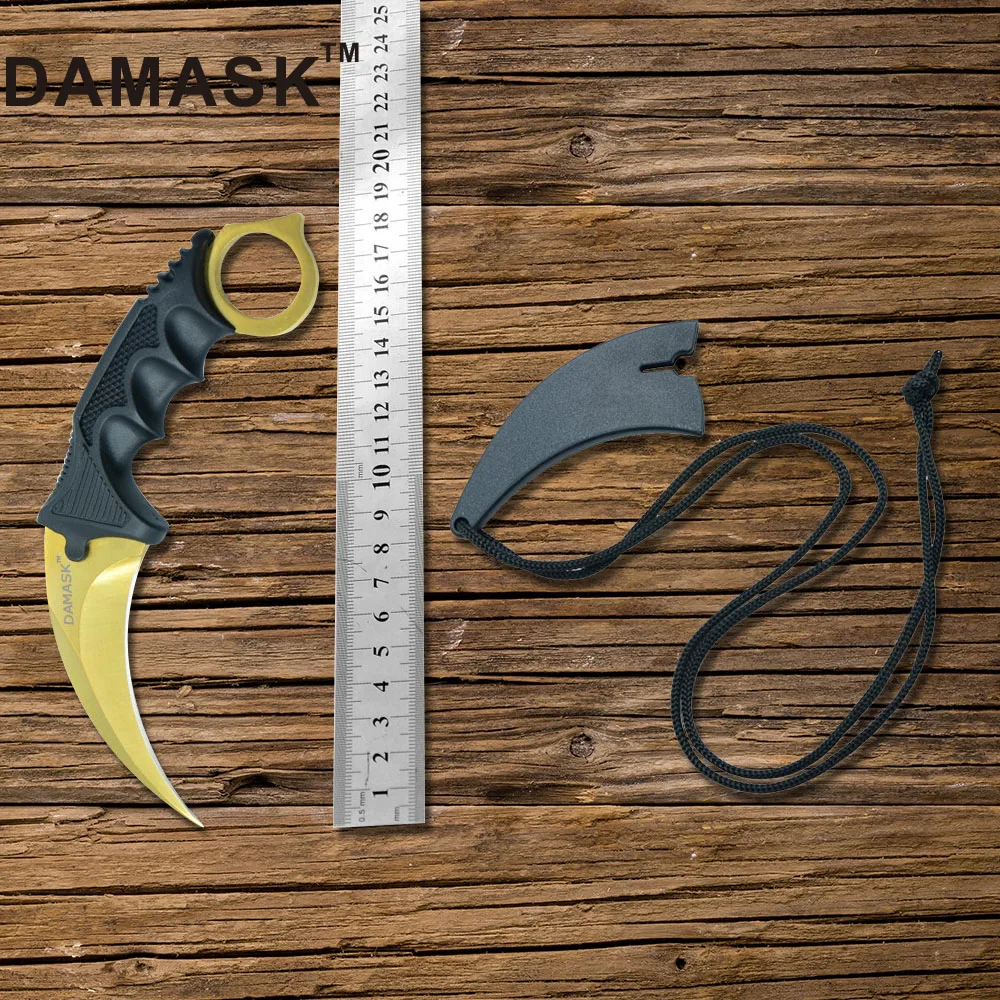 

DAMASK Counter Strike Combat Claw Karambit Hawk Bowie Knife With Sheath Fixed Blade Knife Outdoor Hunting Climbing Rescue Tools