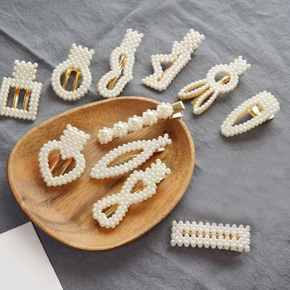 

New Ladies Wild Pearl Edge Hair Clip Imitation Pearl Duckbill Hairpin Clips Fashion Bobby Pins Women Hairpin Hair Accessories