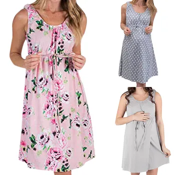 

Women Maternity Nightgown Nursing Nightdress Hospital Bag Pregnancy Breastfeed pregnancy dress summer vestido lactancia