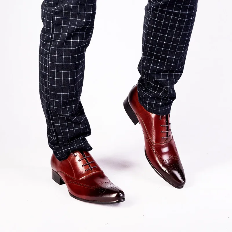 Pjcmg модные черные/цвет красного вина Обувь шнурованная для женщин Мужская одежда Кружево на шнуровке обувь с острым носком Пояса из натуральной кожи вечерние Бизнес человек свадебные туфли