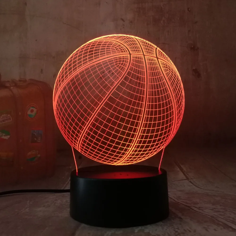 Крутая 3D баскетбольная спортивная домашняя Декорация LED illusion Touch Usb 7 цветов
