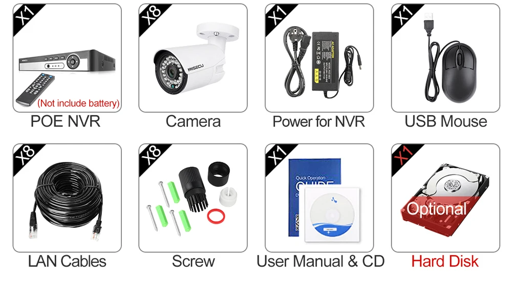 MISECU 8CH 1080P CCTV камера система аудио запись 2MP пуля PoE IP камера водонепроницаемый открытый ночное видение комплект видеонаблюдения