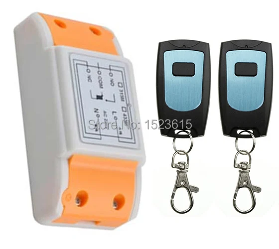 

latest AC220V 1CH 10A Remote Control Light Switch teleswitch Relay Output Radio Receiver Module and 2 *Waterproof Transmitter