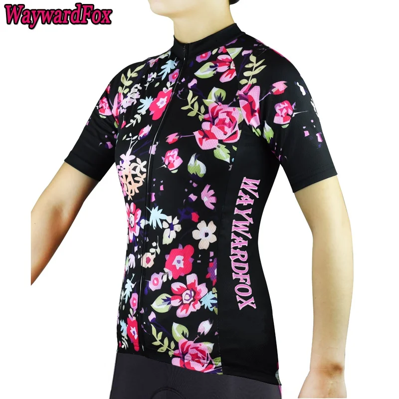 2018 Summer Women’s Team Flower pattern cycling jerseys short sleeved