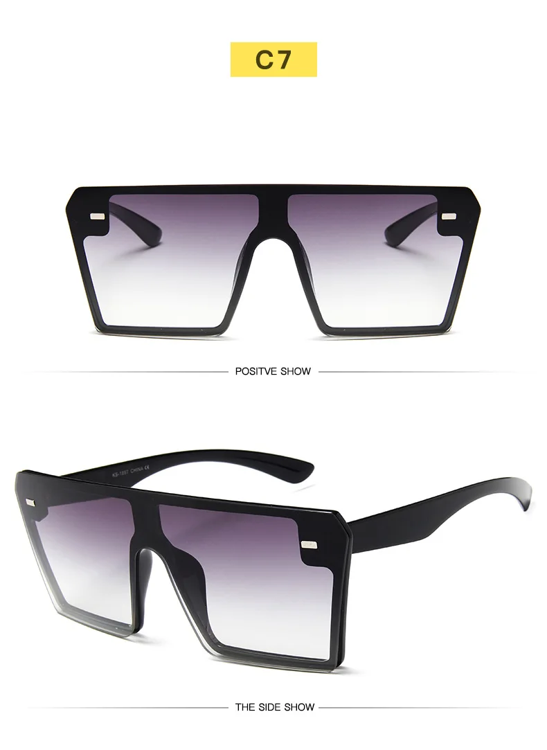 Новая мода негабаритных Квадратные Солнцезащитные очки для женщин LuxuryBrand конструкция с плоским верхом градиент солнцезащитные очки для женщин Для мужчин Óculos UV400