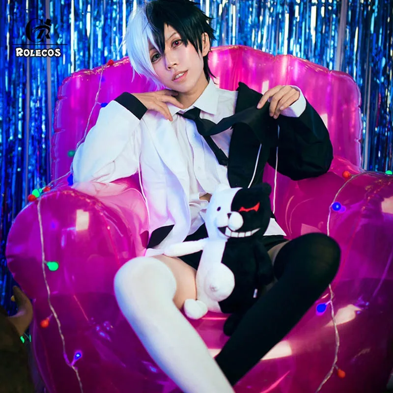 Костюм для косплея ROLECOS Game Dangan Ronpa черно белый костюм монокумы женщин и мужчин