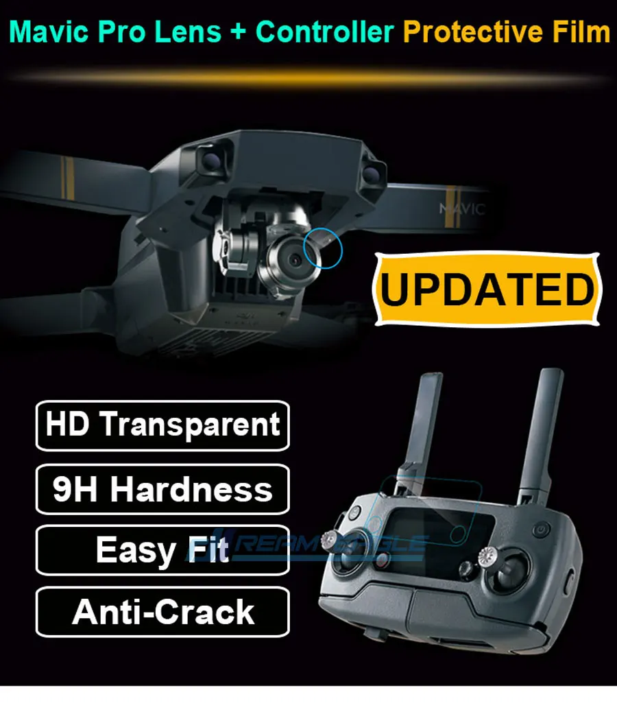 5 шт./компл. Модернизированный HD Объективы для фотоаппаратов защитный Плёнки+ пульт дистанционного управления Экран закаленное Стекло Плёнки для dji Мавик Pro