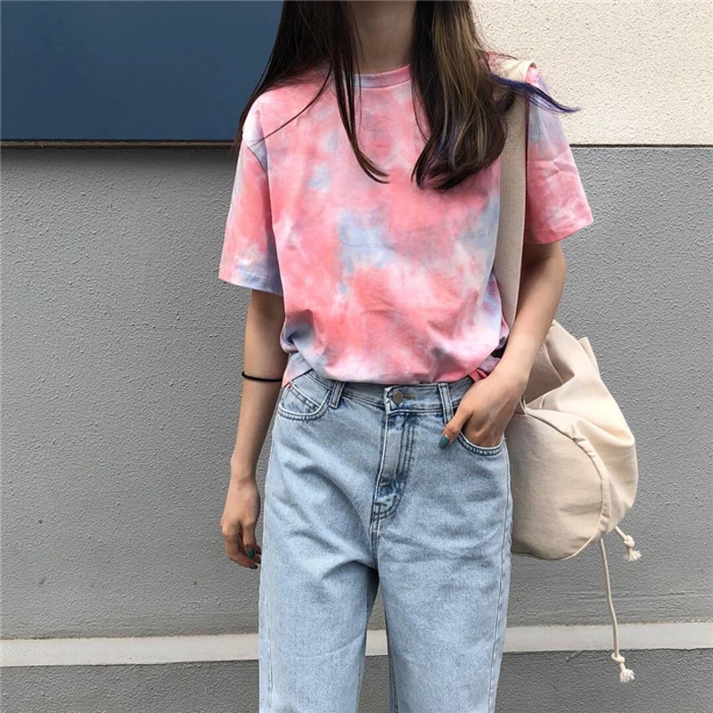 الكورية المتناثرة المرأة تي شيرت 2019 الصيف جديد س الرقبة قصيرة الأكمام فضفاضة المحملة قميص فام عارضة الشارع الشهير الكورية المتناثرة المرأة تي شيرت 2019 الصيف جديد س الرقبة قصيرة الأكمام فضفاضة المحملة قميص فام عارضة الشارع الشهير