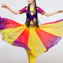 Большой качели Xinjiang Uighur этнический танец solo сценический костюм для выступлений танец меньшинств Китайский народный танец одежда Uighur