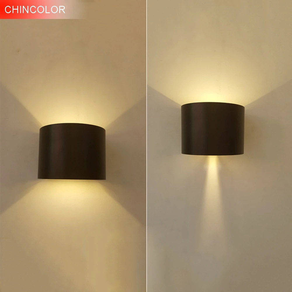 CHINCOLOR IP65 Waterproof Dimmable Wall Lamp 6W COB Aluminum Up and ...