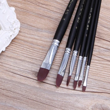 

ZHUTING 6Pcs Artist Nylon Hair Acrylic Painting Brush Set Watercolor Oil Drawing Tool