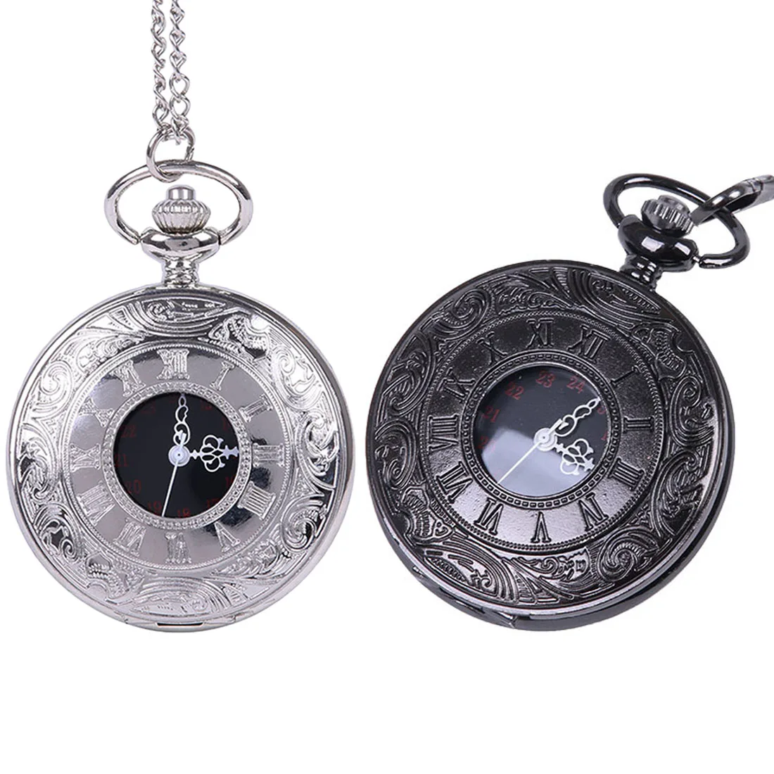 Roman Numerals Quartz Pocket Watches Vintage Watches Women Man Necklace Pendant with Chain Gifts 4