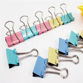 

Peerless 60pcs/lot 15mm Colorful Metal Binder Clips Office Paper Clip Paper Binding Office Learning Supplies Color Random