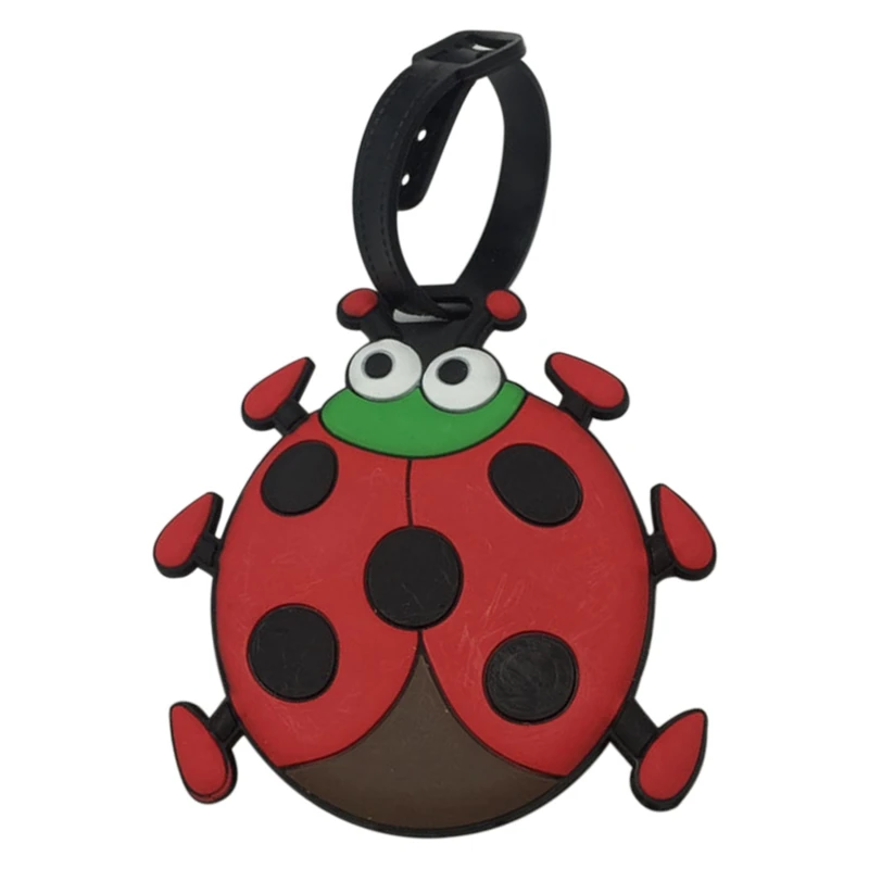 

Animal Prints Silica Gel Ladybug Tag Suitcase ID Address Holder Boarding Tag Portable Label