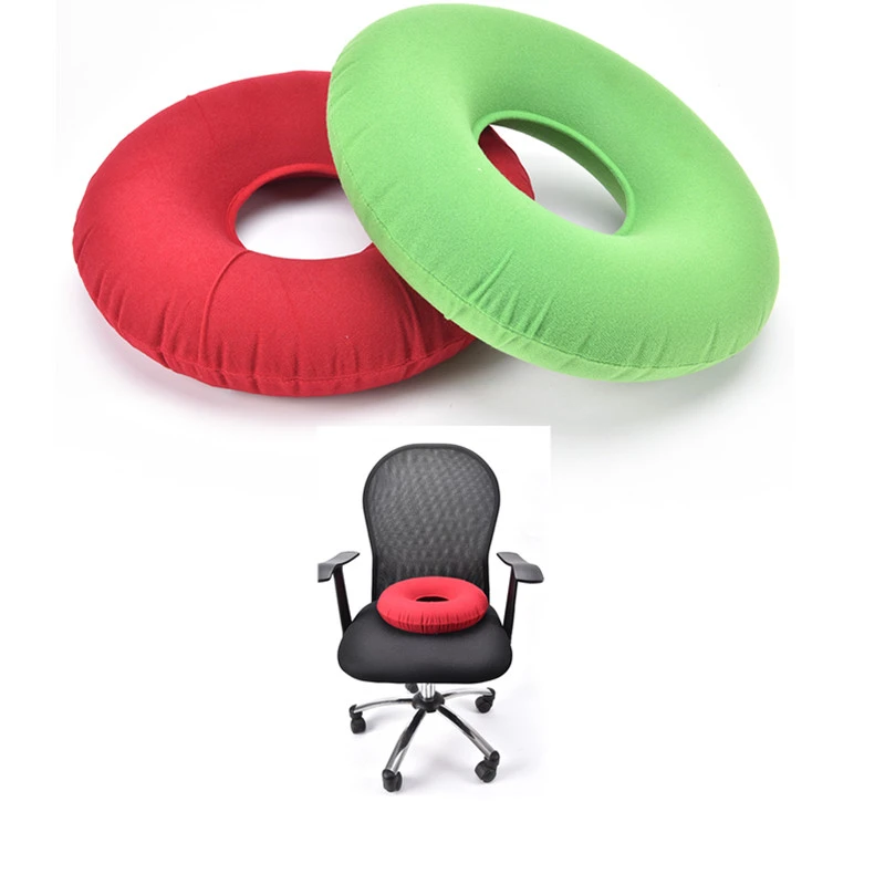 Cojín de asiento redondo con de vinilo inflable, almohada médica para hemorroides, sin Donut, almohadilla de asiento inflable de goma, 34x12 cm|Cojín| - AliExpress