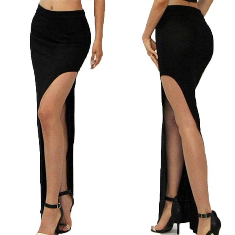 

2018 Women Side Split Sexy Skirts Ladies Long Skirts Spring Summer Women Casual Slim Pencil Skirts 5 Colors 846650