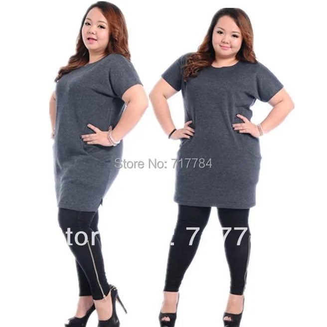 Brand Designer Dress Stars Style Fat Women Cashmere Plus Big Size Fashion Short Sleeve LargeLoose BasicElegant dressPWD010 | Женская
