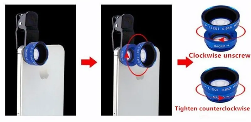 3 в 1 Широкоугольный макро объектив рыбий глаз комплект с зажимом 0.67x мобильный телефон Рыбий глаз объектив для iPhone Lentes мобильный телефон