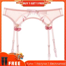 Shaonvmeiwu сексуальные прозрачные марлевые ультра тонкие прозрачные подвязки с поясом дамские на вкус подвязки носки с вышивкой розовые тонкие