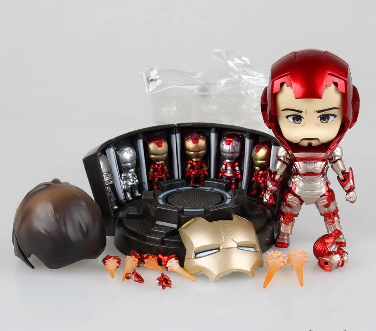 

The Avengers Cute Nendoroid Q Iron Man Mark 42 Tony Stark 15 CM PVC Action Figure Collection Model Toy