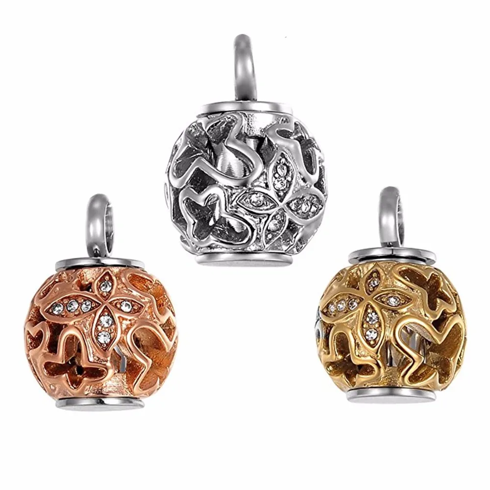 Cremation Jewelry Hollow Crystals CZ Butterfly ''always in my heart