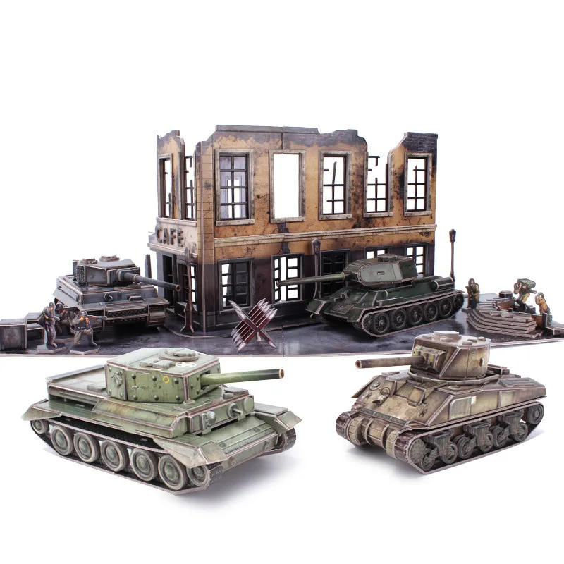 DIY 3d сложная Военная ветряная головоломка модель бумаги обучающая и развивающая