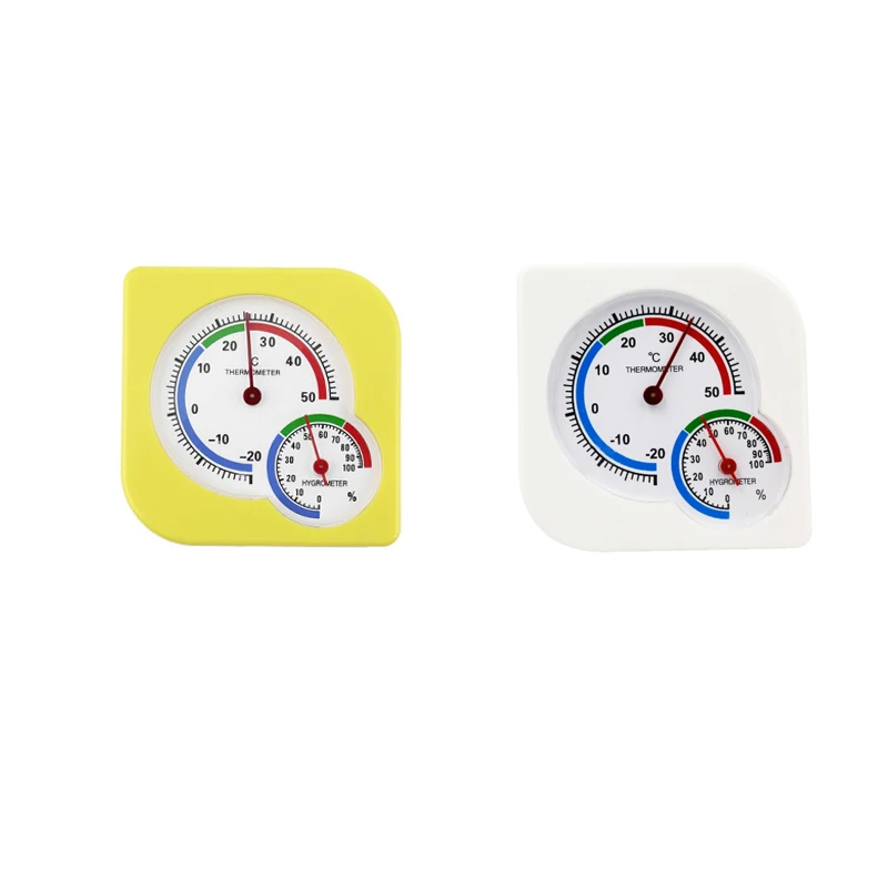 

New Square Double Dial Indoor Outdoor Thermometer Hygrometer Thermometer Humidity Meter Inductive Pointer -20C-50C