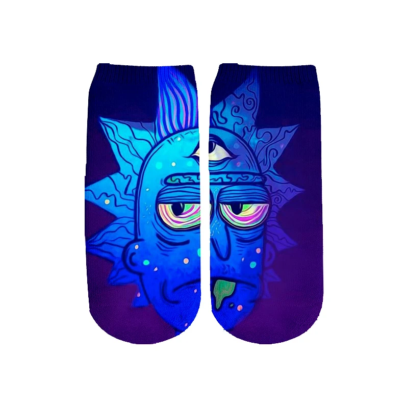 Тапочки в виде персонажа аниме Рик и Морти Pickle короткие носки цветные колготки девочек ппартияные милые модные ботильоны Повседневное платье, носки Косплэй подарок