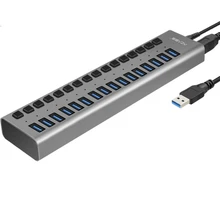 Acasis usb-хаб 3,0 высокоскоростной 16 порт USB 3,0 концентратор разветвитель вкл/выкл переключатель с 12 В 6А шнур питания для MacBook ноутбука ПК