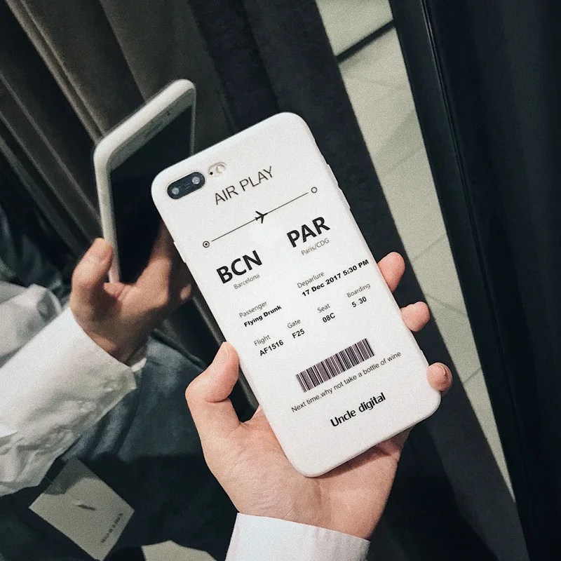 Новый Модный чехол для телефона iphone 8 Plus в стиле ретро посадочный талон Air Play