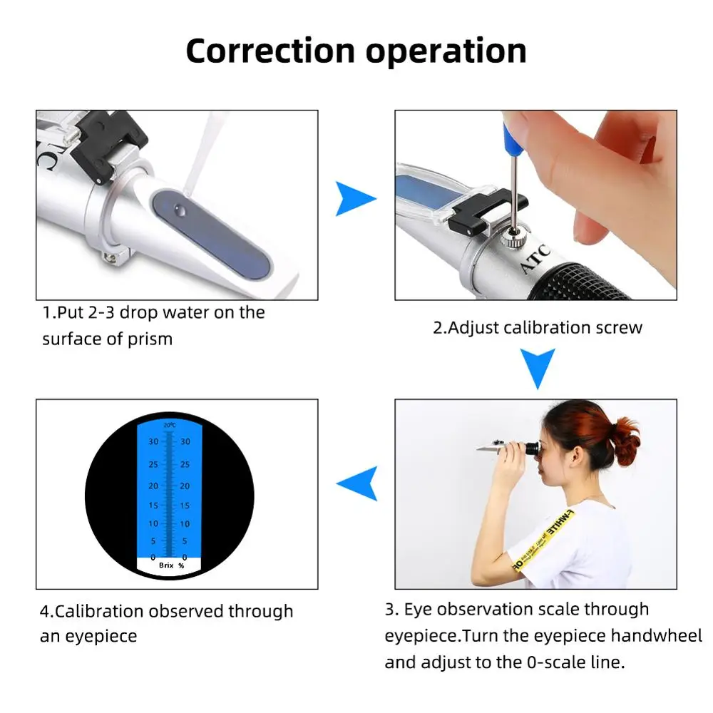Ручной рефрактометр Yieryi 0-32% по шкале Брикса ATC для измерения степени сахара, сахаромер, измеритель плотности жидкости для резки