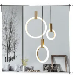 Solid wood modern pendant light Chinese Nordic creative minimalist living room dining wood ball wooden pendant lamp