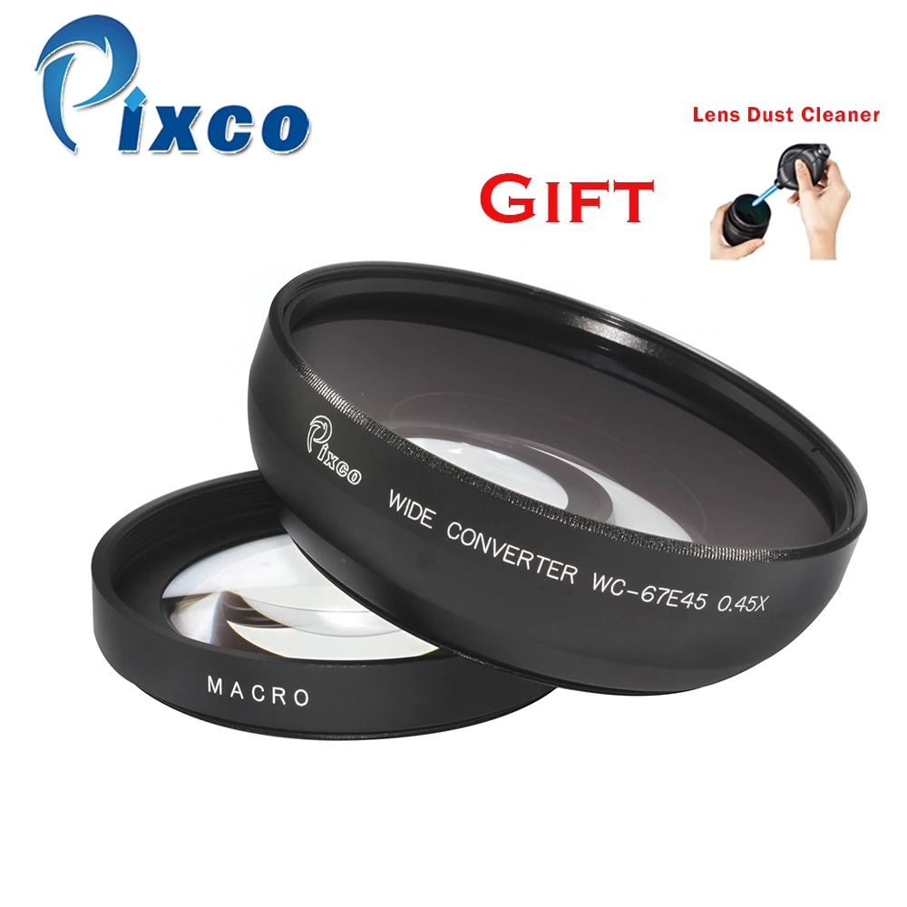 

Professional 67mm 0.45X Wide Angle Lens with Macro suit For Canon for Nikon Camera+with Rubber Air Blower Pump Dust Cleaner