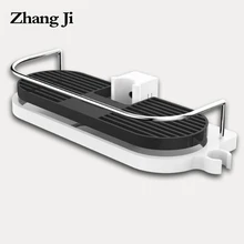 ZhangJi Bathroom Shelf Multifunction Storage Rack Shower Head Shampoo Holder Towel Tray Adjustable Bathroom Shelves Single Tier