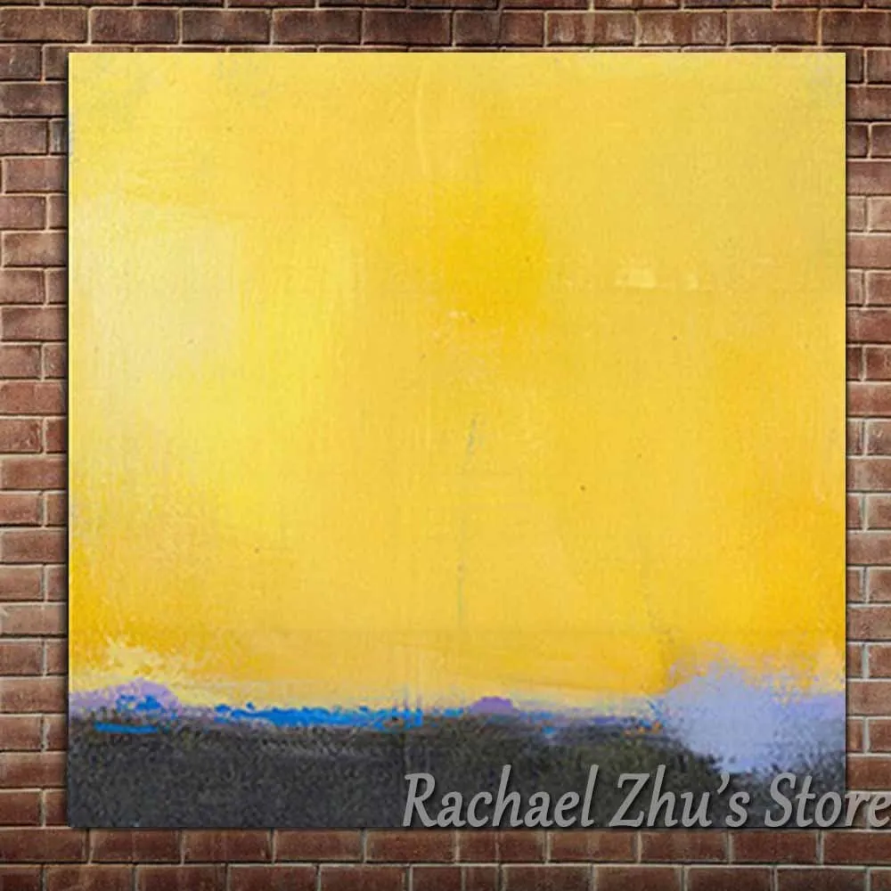 

Hand Painted Abstract Yellow And Black Oil Paintings On Canvas Color Square Wall Picture For Living Room Bedroom Home Wall Decor