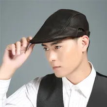 Новое поступление мужской Повседневное коричневый первый слой матовой кожи среднего возраста мужская Кожаная шапка теплая шапка FORWARD