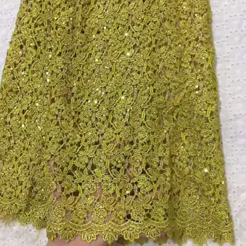 

5 yards two-color water-soluble sequins openwork lace African style Nigerian lace suitable for autumn and winter clothing DIY
