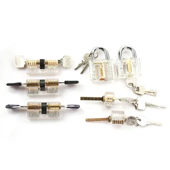 

Hot Sale 7pcs Transparent locks Combination Practice Locksmith Training Tools Visible Lock Pick Sets P20