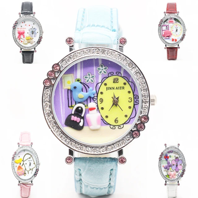 2018 new polymer clay mini bear diamond girl students watch European fashion wat 2018 new polymer clay mini bear diamond girl students watch European fashion wat