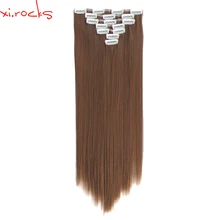 Qjz13055/27 2p xi. rochas grampo sintético em extensões de cabelo peruca grampos de cabelo reto para as perucas de extensão do cabelo chocolate
