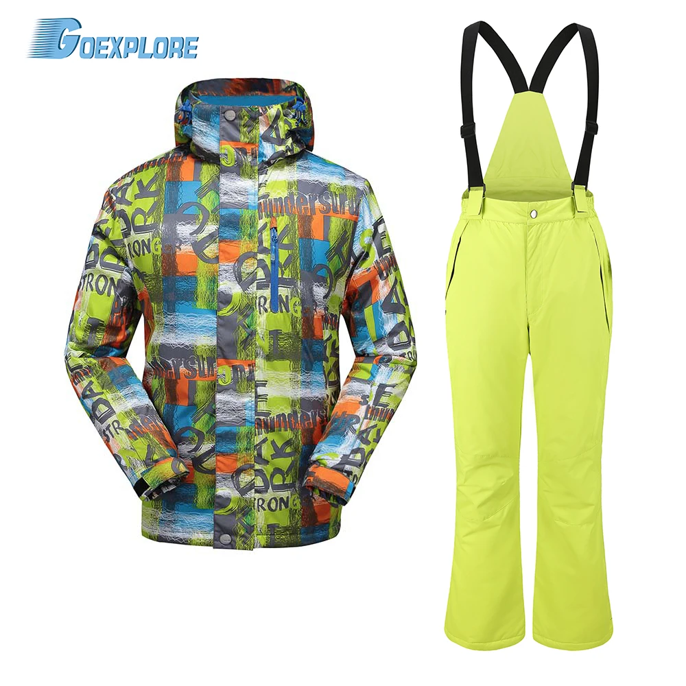 Goexplore بدلة تزلج الرجال في الهواء الطلق للماء التزلج الجبلية الرياضة على الجليد دعوى الثلوج بدلة الشتاء الرجال السراويل و سترة الذكور Goexplore بدلة تزلج الرجال في الهواء الطلق للماء التزلج الجبلية الرياضة على الجليد دعوى الثلوج بدلة الشتاء الرجال السراويل و سترة الذكور