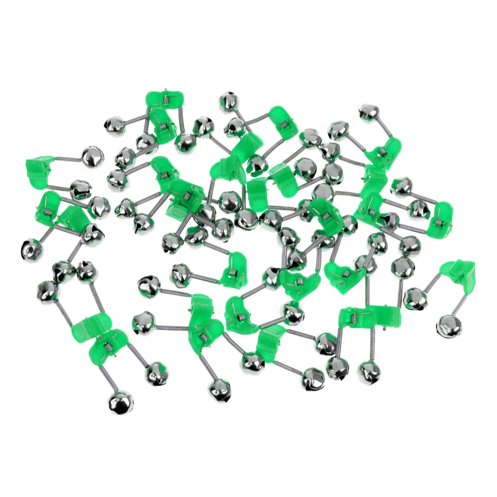 30 PCS Fishing Rod Alarm Clip Style Dual Alert Bells Suitable for All Kinds of Sea Rod Color Random Fishing Accessories