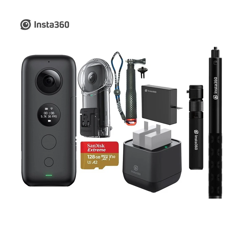 Экшн камера Insta360 ONE X водонепроницаемая Спортивная мини 5 7 K для iPhone Android 18 МП фото