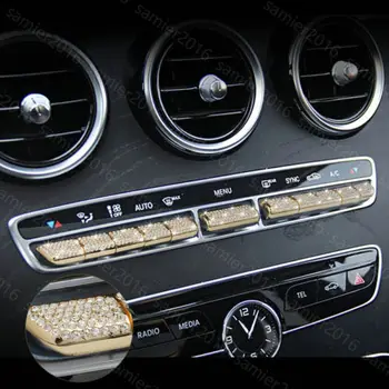 

11x Gold Diamond Style Center AC Button Cover Trim Fit For Benz GLC X205 16-2017